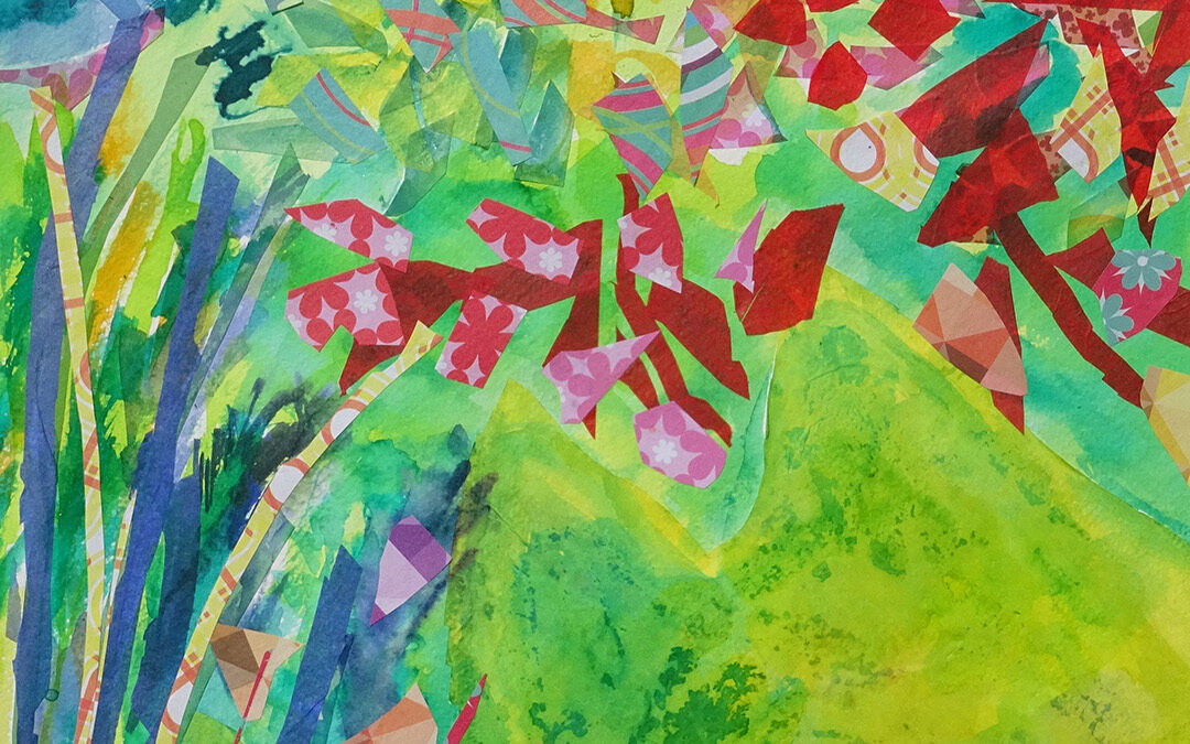 Prés du lac en couleur