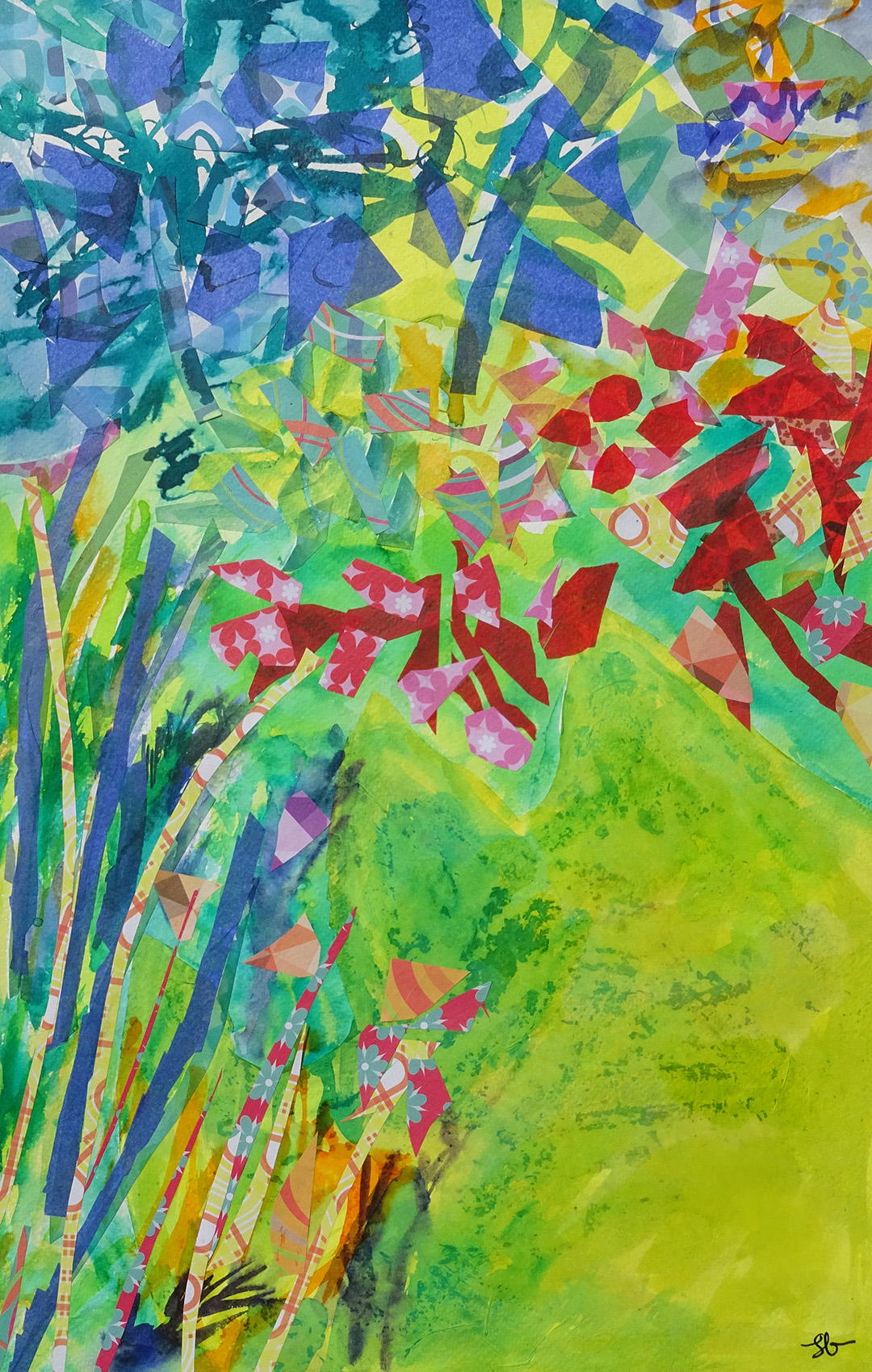 Prés du lac en couleur