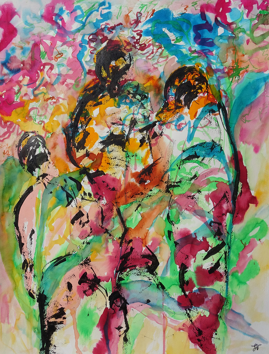 Sandra Vigouroux - Les marcheurs,50x65cm,2019