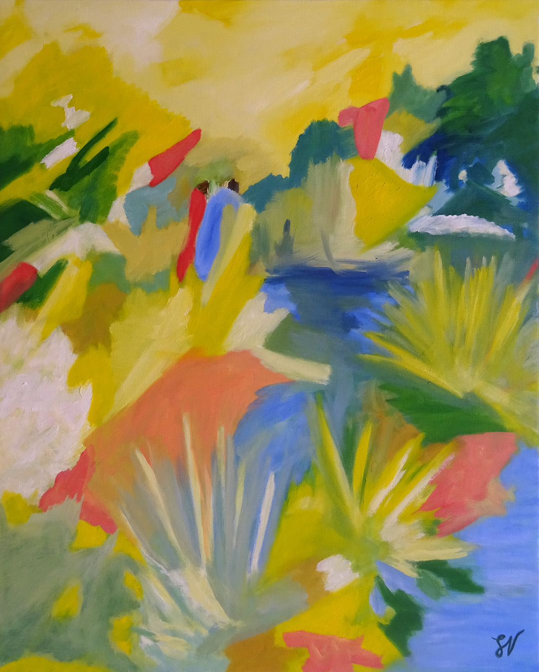 SandraVigouroux-Le jour se lève, Peinture à l'huile sur toile, 81 x 65 cm, 2020