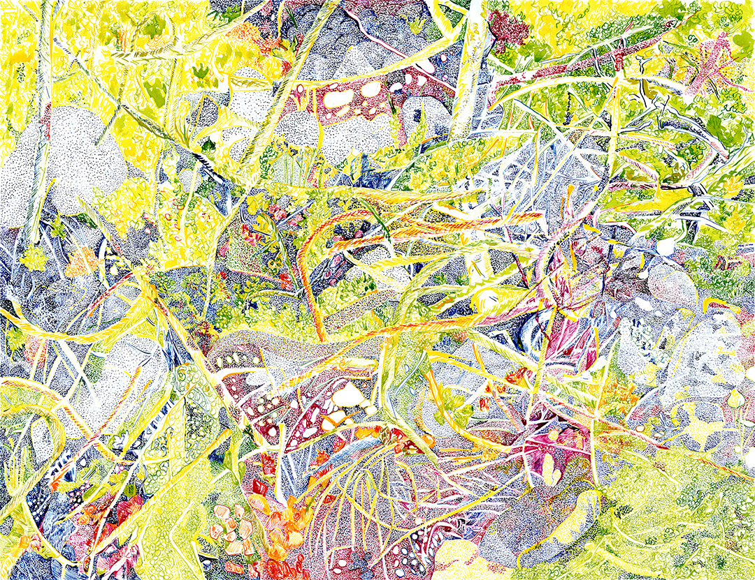 sandra vigouroux - les branches mortes reprennent vie, 50 x 65 cm